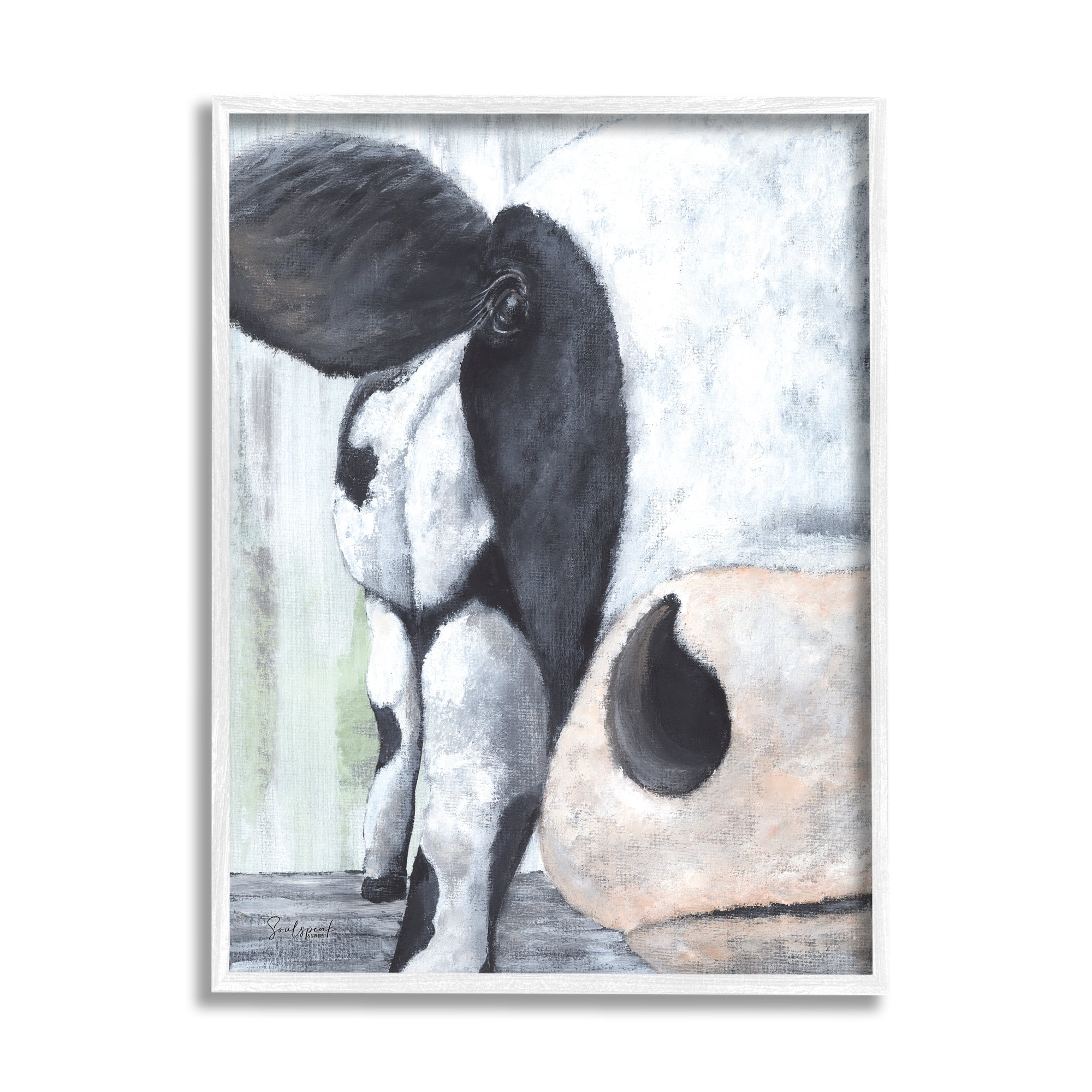 Stupell Cow Face Close Up Farmhouse Animals & Insects Painting White Framed Art Print Wall Art