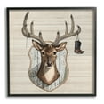 thumbnail image 1 of Stupell Cowboy Boots Hanging Deer Antlers Animals & Insects Painting Black Framed Art Print Wall Art, 1 of 7