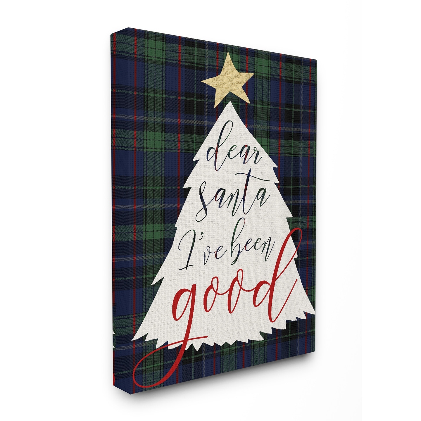 Stupell Dear Santa Christmas Tree Stretched Canvas Wall Art 24 x 30