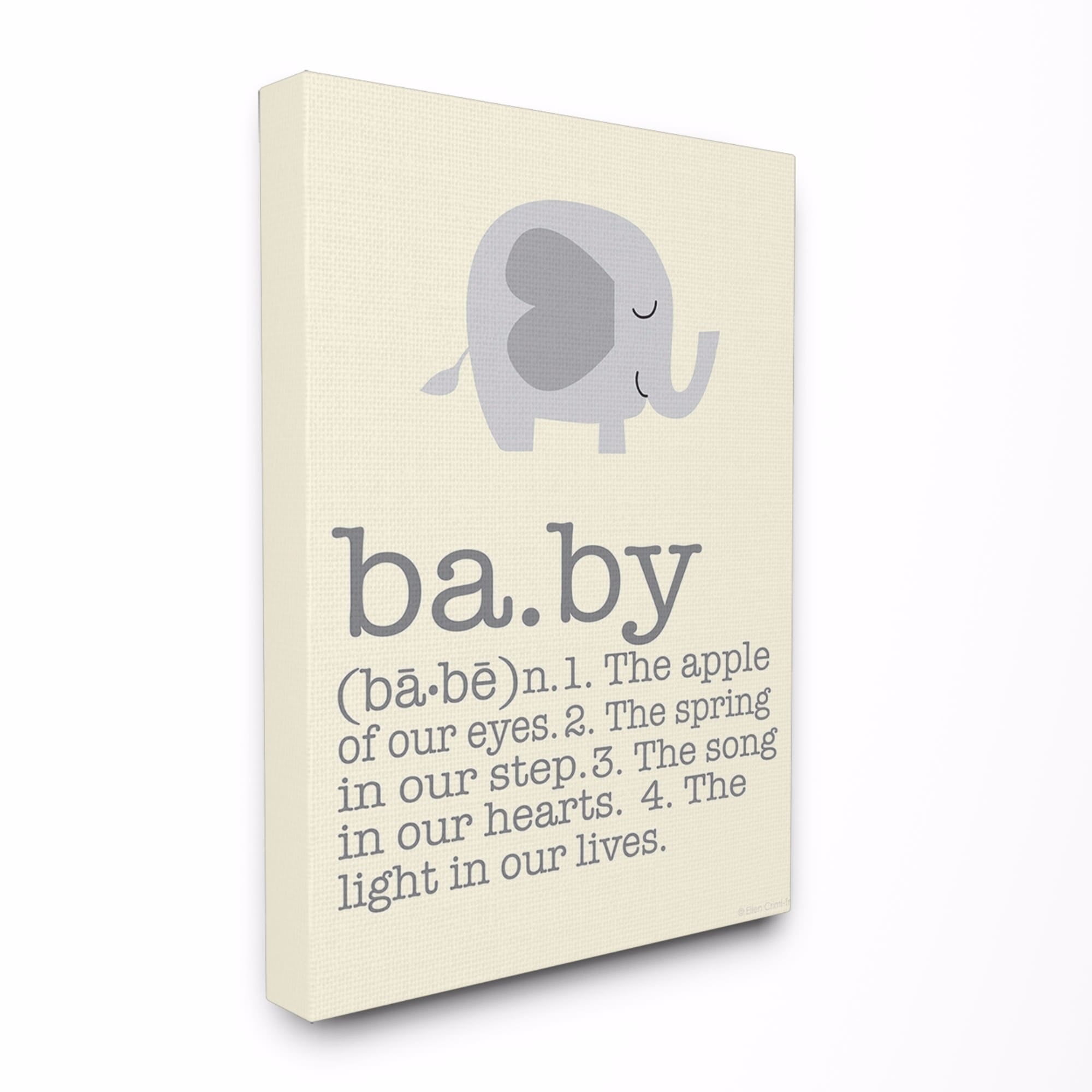 The Kids Room by Stupell Definition Of Baby With Grey Elephant ...