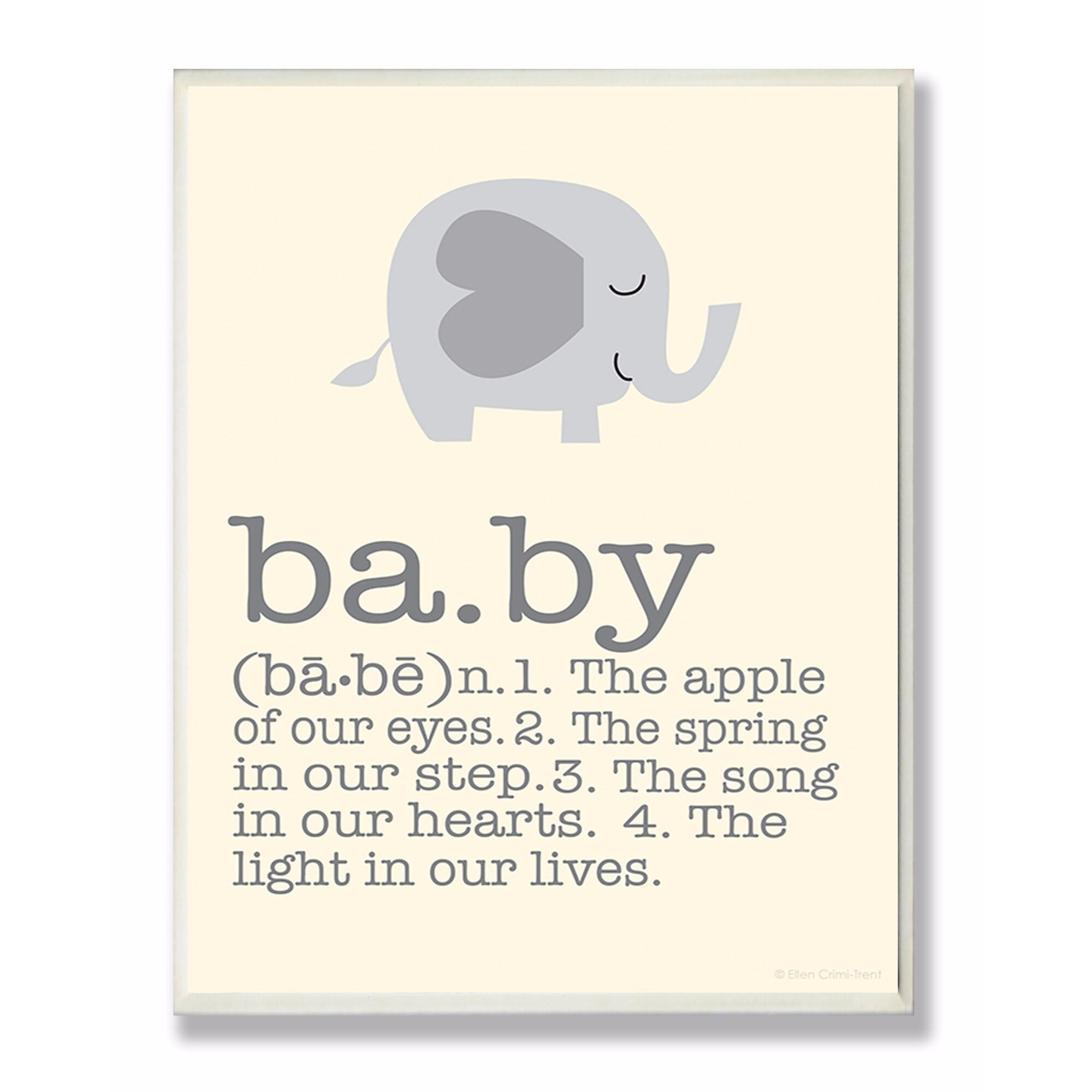 Stupell Definition Of Baby With Grey Elephant Wall Art