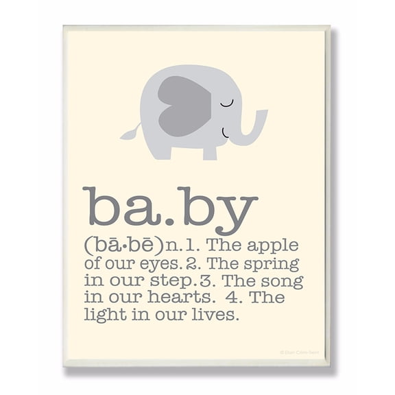 Stupell Definition Of Baby With Grey Elephant Wall Art