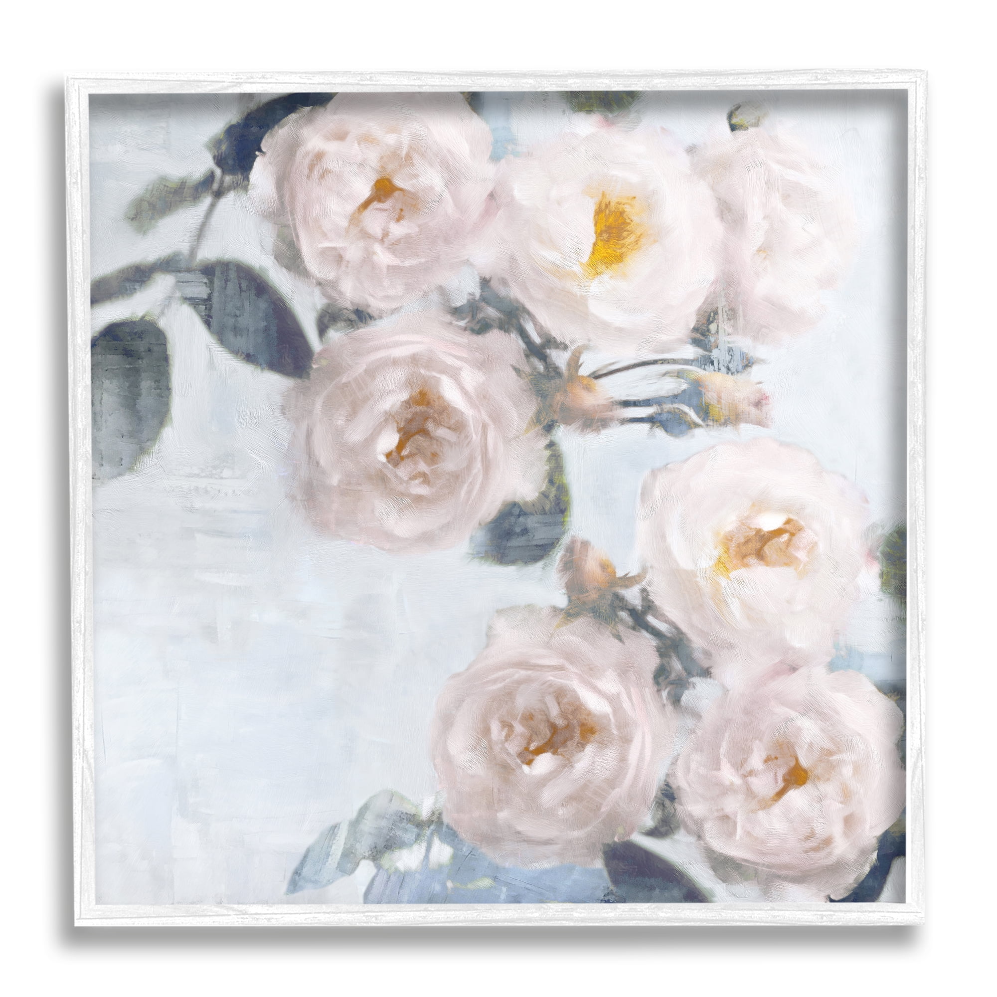 Stupell Delicate Pink Roses Arrangement Botanical & Floral Painting White Framed Art Print Wall Art