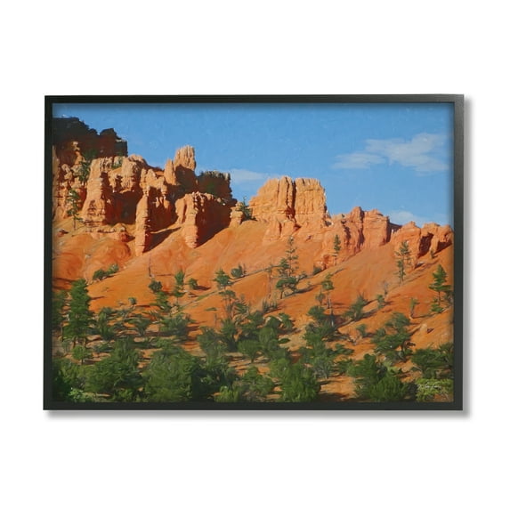 Stupell Desert Canyon Valley Slope Landscape Painting Black Framed Art Print Wall Art
