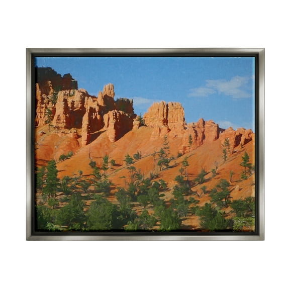 Stupell Desert Canyon Valley Slope Landscape Painting Gray Floater Framed Art Print Wall Art