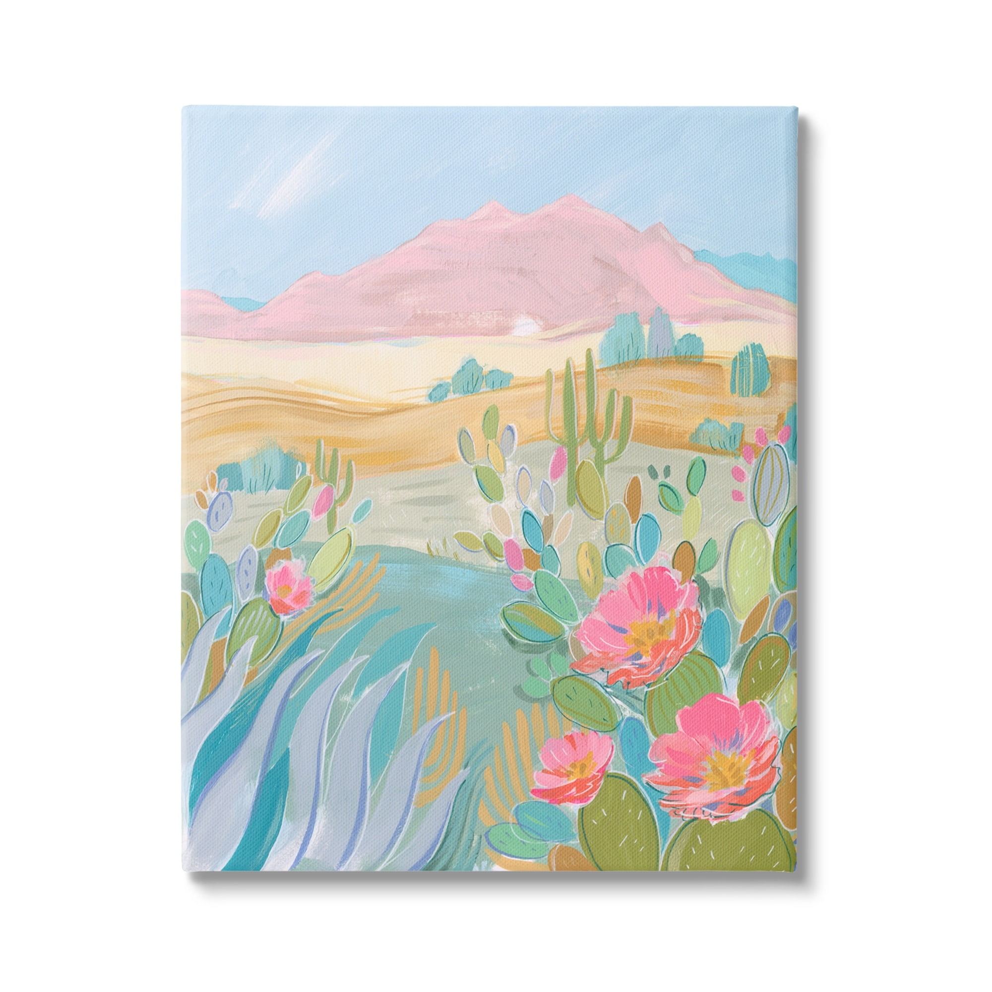 Stupell Desert Canyon Vivid Cacti Plants Landscape Painting Gallery Wrapped Canvas Print Wall Art