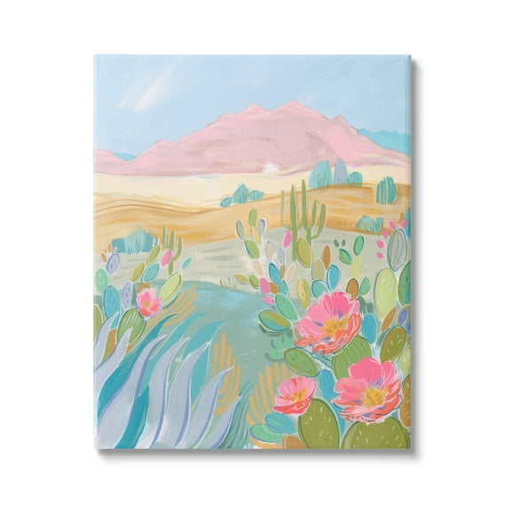 Stupell Desert Canyon Vivid Cacti Plants Landscape Painting Gallery Wrapped Canvas Print Wall Art