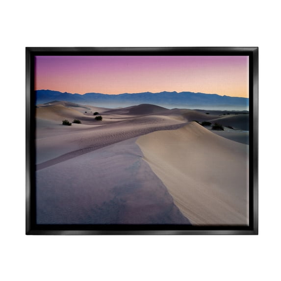 Stupell Desert Dunes Pink Sunrise Landscape Photography Black Floater Framed Art Print Wall Art
