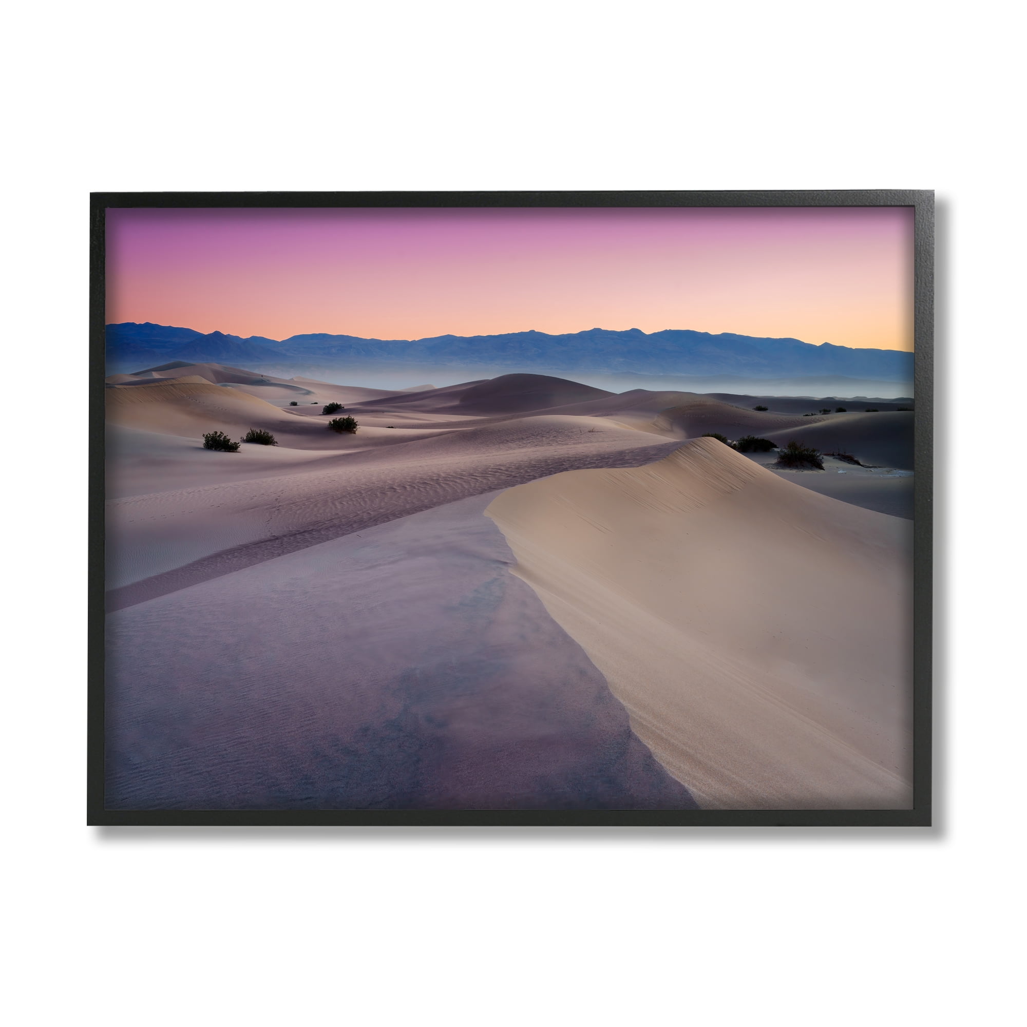 Stupell Desert Dunes Pink Sunrise Landscape Photography Black Framed Art Print Wall Art