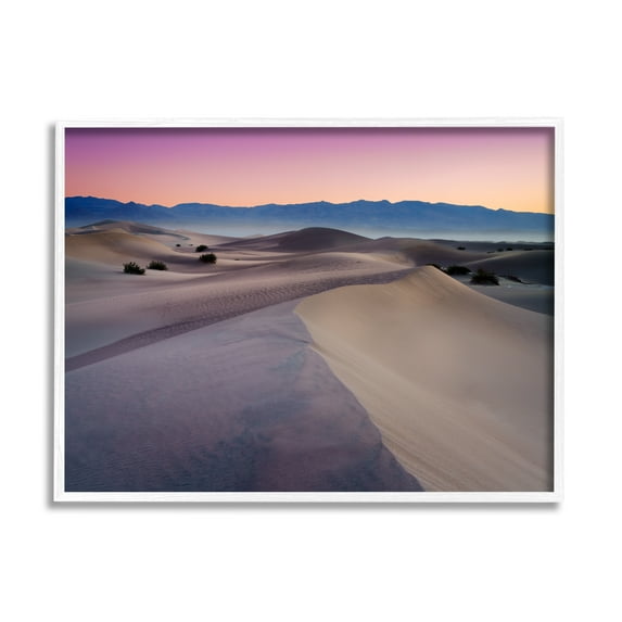 Stupell Desert Dunes Pink Sunrise Landscape Photography White Framed Art Print Wall Art