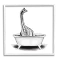 thumbnail image 1 of Stupell Dinosaur Vintage Bathroom Tub Animals & Insects Painting White Framed Art Print Wall Art, 1 of 7