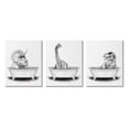 thumbnail image 1 of Stupell Dinosaurs Bathing Bathroom Tub Animals & Insects Painting Gallery Wrapped Canvas Print Wall Art, Set of 3, 1 of 7
