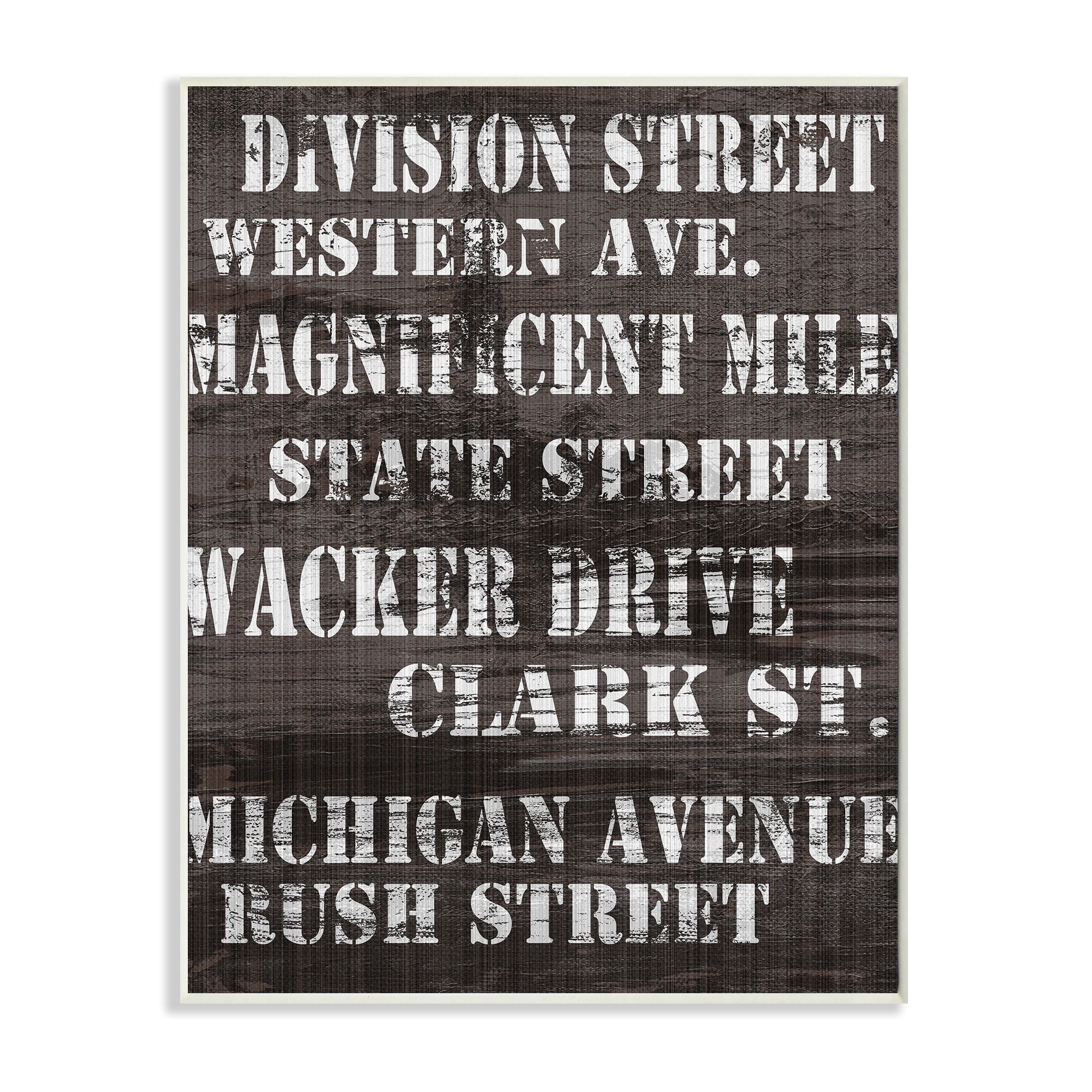 Distressed Chicago Streets Black and White Canvas Art