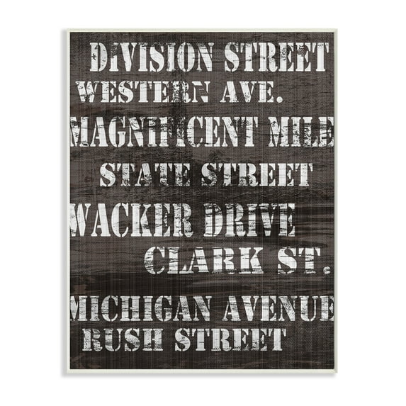 Stupell 'Division St Distressed Chicago Streets' Stretched Canvas Wall Art 16 x 20