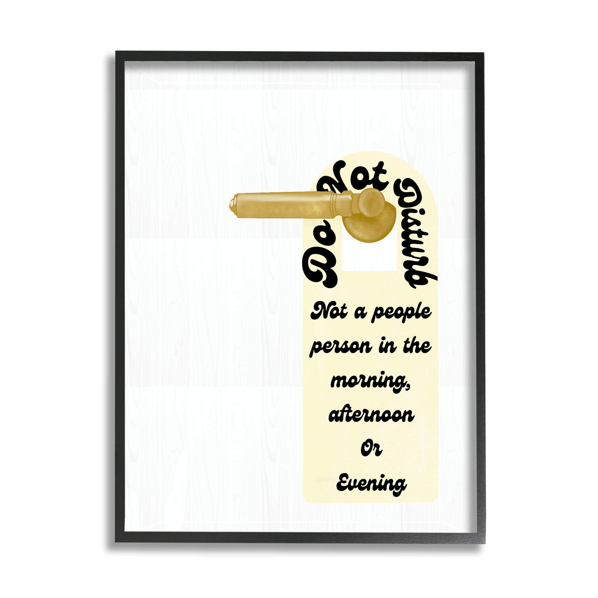 Stupell Do Not Disturb Door Handle Humor Inspirational Painting Black Framed Art Print Wall Art