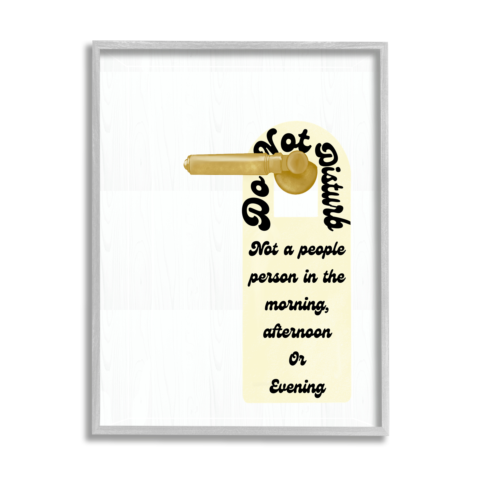 Stupell Do Not Disturb Door Handle Humor Inspirational Painting Gray Framed Art Print Wall Art