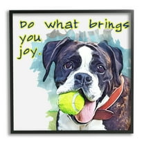 Stupell Do What Brings You Joy Dog Phrase Animals & Insects Painting Black Framed Art Print Wall Art
