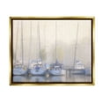 thumbnail image 1 of Stupell Docked Sailboats Harbor Reflection Landscape Painting Gold Floater Framed Art Print Wall Art, 1 of 6