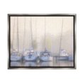 thumbnail image 1 of Stupell Docked Sailboats Harbor Reflection Landscape Painting Gray Floater Framed Art Print Wall Art, 1 of 6