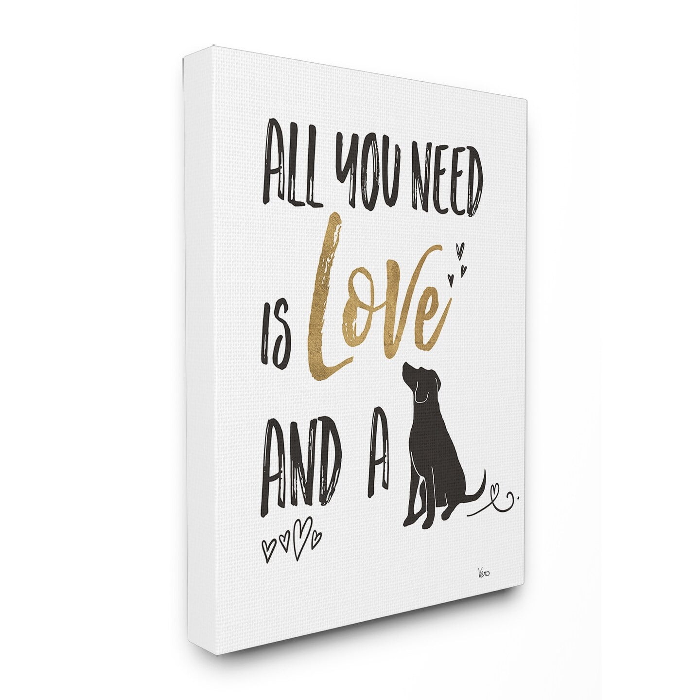 Stupell Dog Lover Typography Stretched Canvas Wall Art 30 x 40