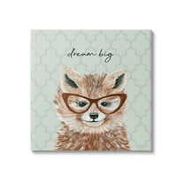 Stupell Dream Big Happy Fox Patterned Animals & Insects Painting Gallery Wrapped Canvas Print Wall Art