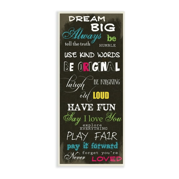 Stupell  'Dream Big' Multicolor Typography Wall Plaque Art on Wood