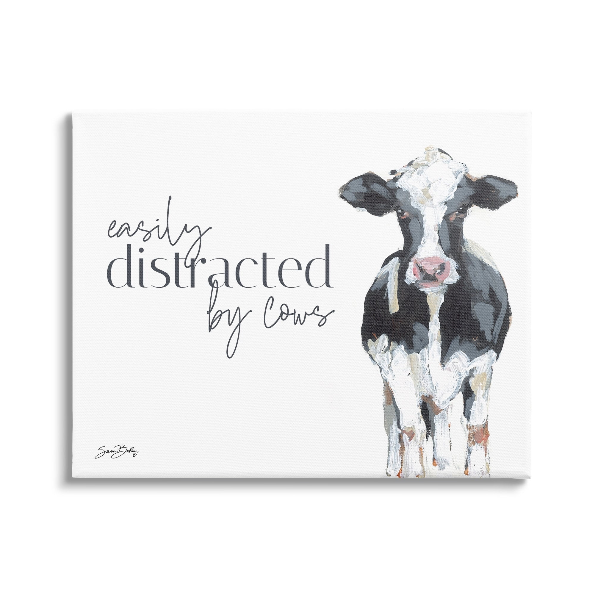 Stupell Easily Distracted By Cows Country Animals & Insects Painting Gallery Wrapped Canvas Print Wall Art