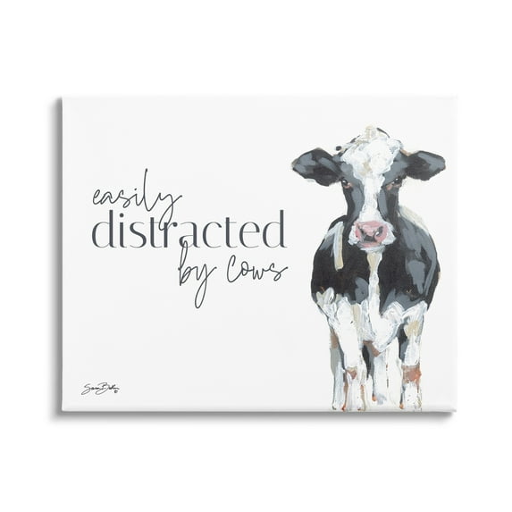 Stupell Easily Distracted By Cows Country Animals & Insects Painting Gallery Wrapped Canvas Print Wall Art
