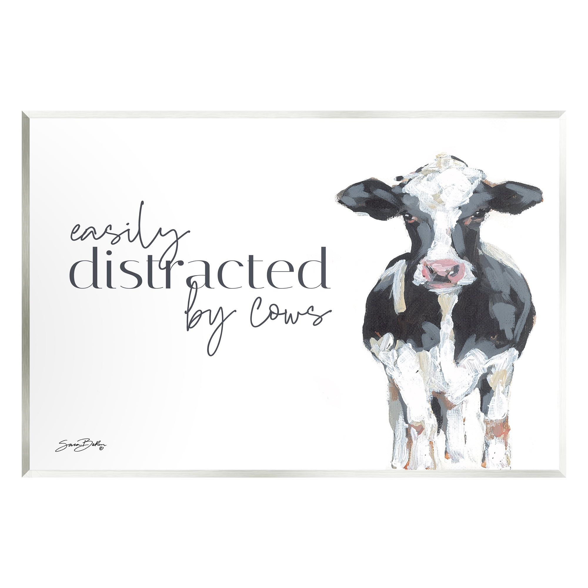 Stupell Easily Distracted By Cows Country Animals & Insects Painting Wall Plaque Unframed Art Print Wall Art