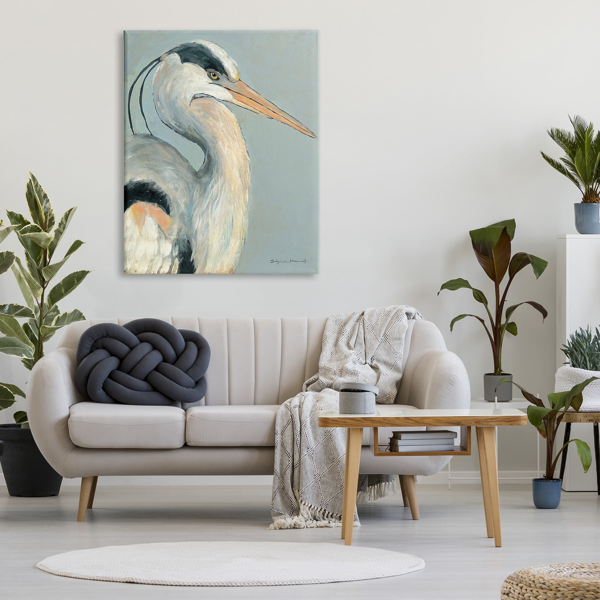 Stupell Egret Bird Wildlife Animal Portrait Animals & Insects Painting Gallery Wrapped Canvas Print Wall Art