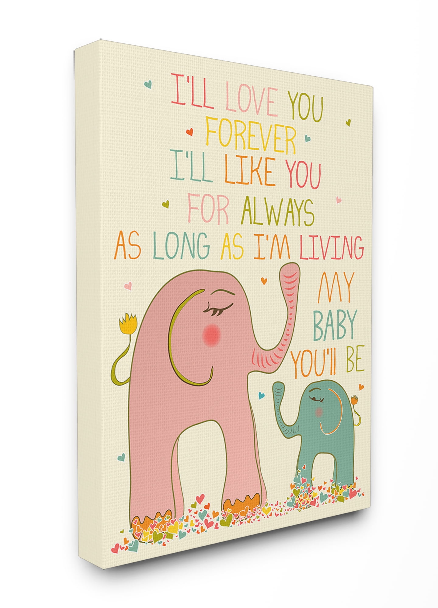 Stupell Elephants Art, I'll Love You Forever Oversized Stretched Canvas Wall Art, 24 x 1.5 x 30