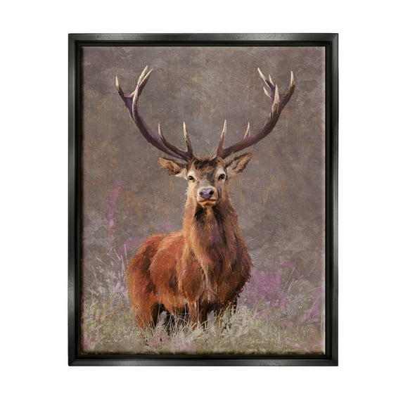 Stupell Elk Portrait Forest Grove Animals & Insects Painting Black Floater Framed Art Print Wall Art