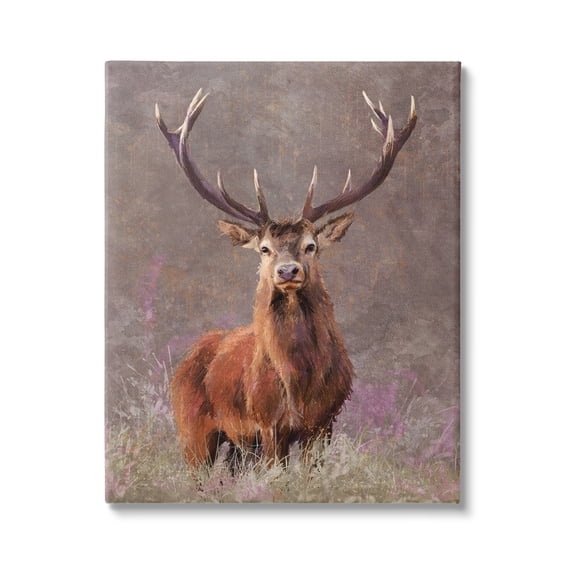 Stupell Elk Portrait Forest Grove Animals & Insects Painting Gallery Wrapped Canvas Print Wall Art