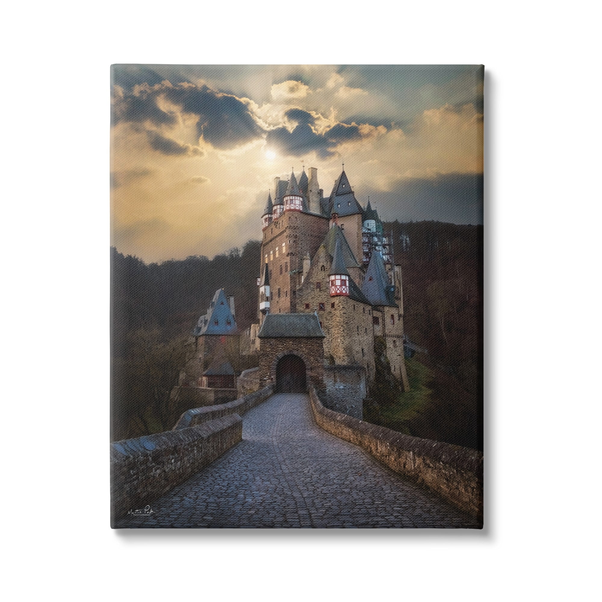 Stupell Eltz Castle Path Sun Rays Photography Landscape Photography Gallery Wrapped Canvas Print Wall Art