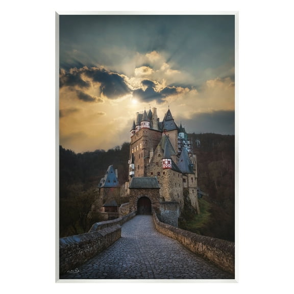 Stupell Eltz Castle Path Sun Rays Photography Landscape Photography Wall Plaque Unframed Art Print Wall Art