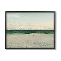 Stupell Endless Summer Beach Coast Waves Landscape Painting Black Framed Art Print Wall Art