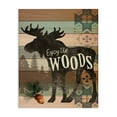 thumbnail image 1 of Stupell Enjoy The Wood Patterned Moose Animals & Insects Painting Gallery Wrapped Canvas Print Wall Art, 1 of 5