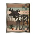 thumbnail image 1 of Stupell Enjoy The Wood Patterned Moose Animals & Insects Painting Gray Floater Framed Art Print Wall Art, 1 of 6