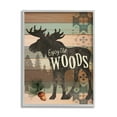 thumbnail image 1 of Stupell Enjoy The Wood Patterned Moose Animals & Insects Painting Gray Framed Art Print Wall Art, 1 of 7