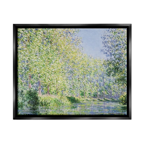 Stupell Epte River Claude Monet Classic Landscape Painting Black Floater Framed Art Print Wall Art