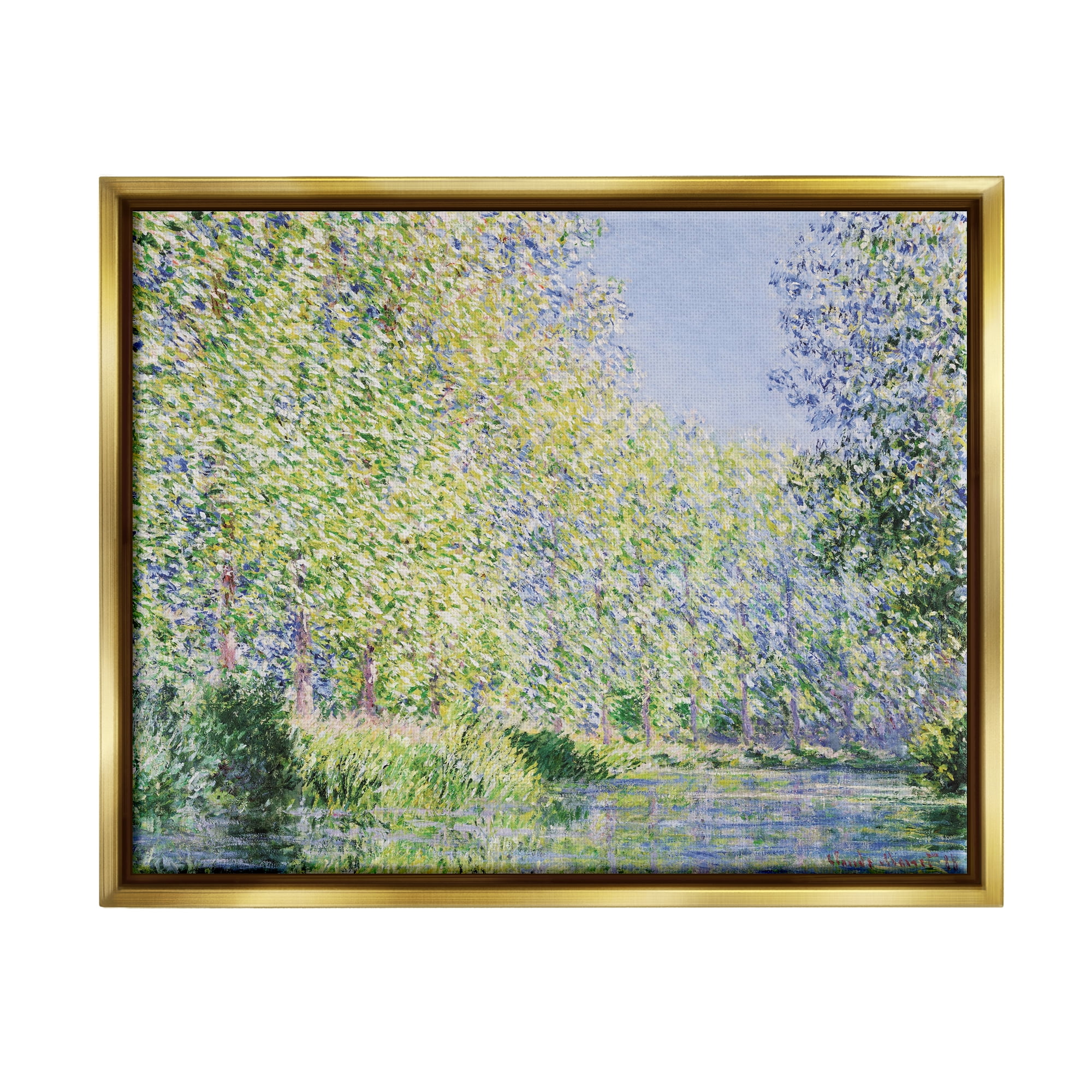Stupell Epte River Claude Monet Classic Landscape Painting Gold Floater Framed Art Print Wall Art