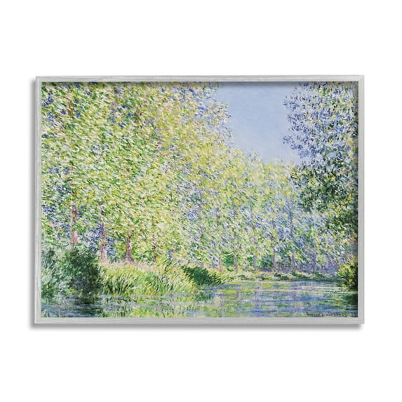 Stupell Epte River Claude Monet Classic Landscape Painting Gray Framed Art Print Wall Art
