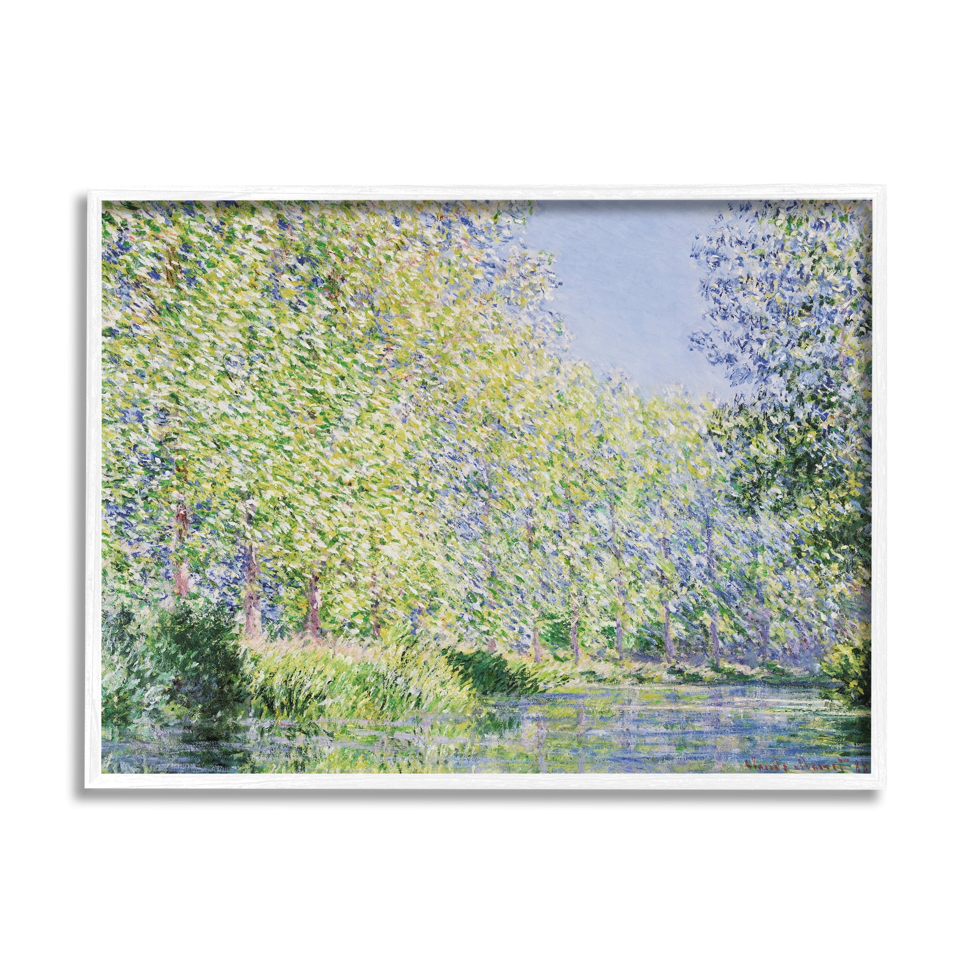 Stupell Epte River Claude Monet Classic Landscape Painting White Framed Art Print Wall Art
