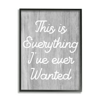 Stupell Everything I've Ever Wanted Rustic Phrase Inspirational Painting Black Framed Art Print Wall Art