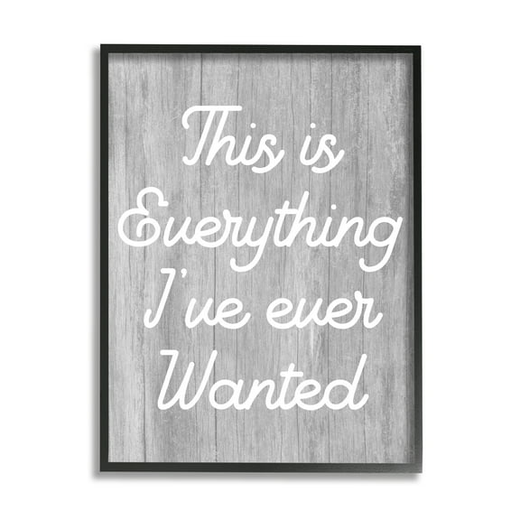 Stupell Everything I've Ever Wanted Rustic Phrase Inspirational Painting Black Framed Art Print Wall Art