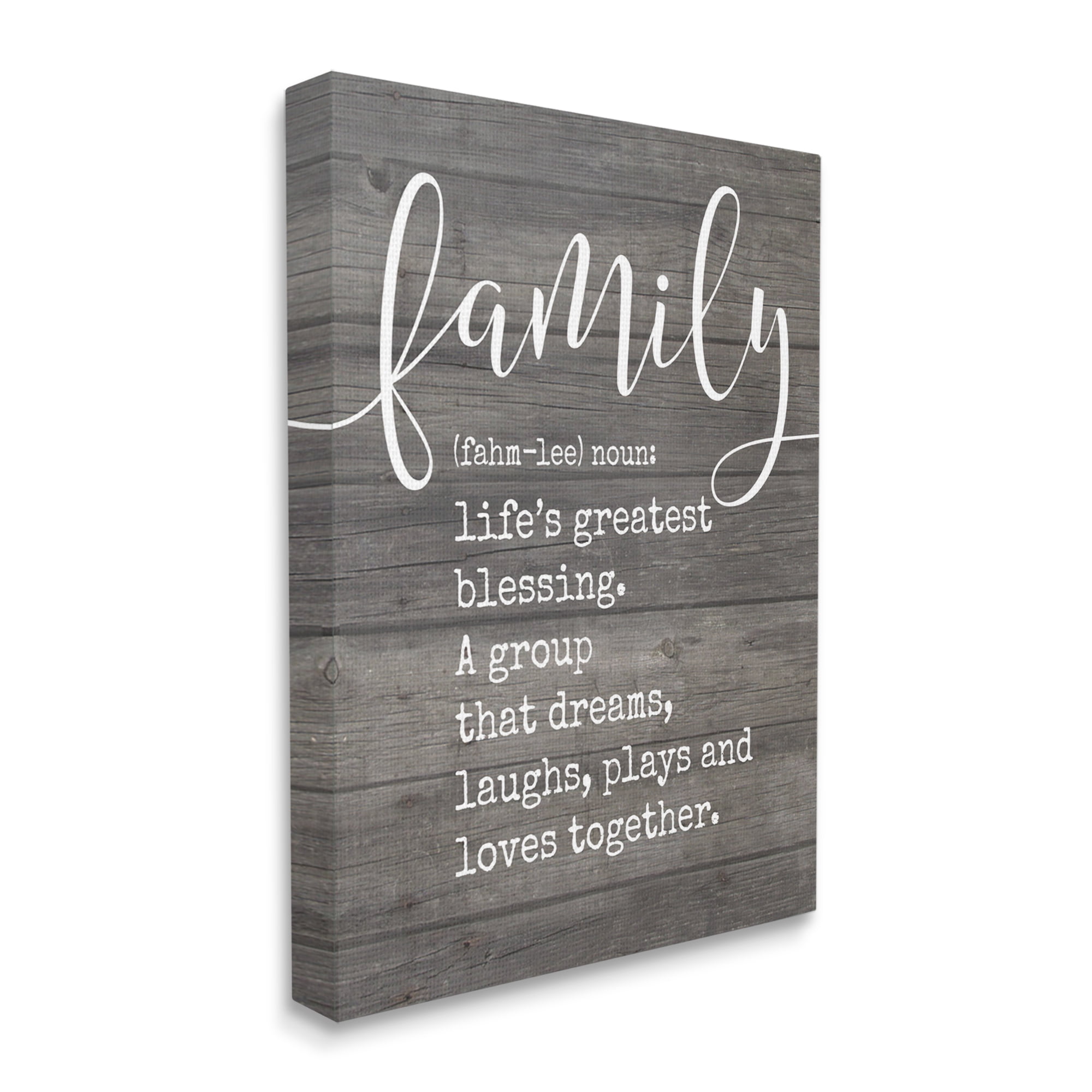 Stupell Family Definition Planked Canvas Art, 16 x 1.5 x 20