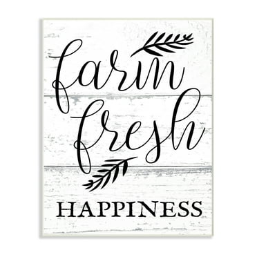 Stupell Farm Fresh Happiness Script Wall Plaque Art