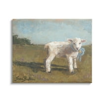Stupell Farmhouse Baby Lamb Painting Animals & Insects Painting Gallery Wrapped Canvas Print Wall Art
