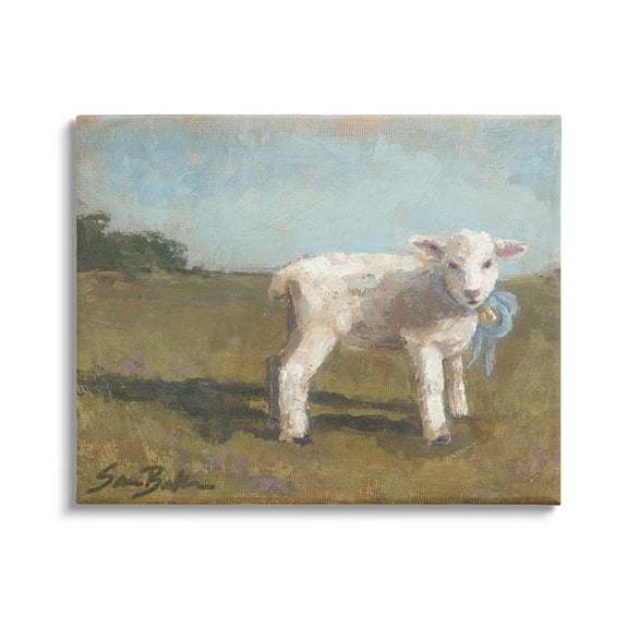 Stupell Farmhouse Baby Lamb Painting Animals & Insects Painting Gallery Wrapped Canvas Print Wall Art