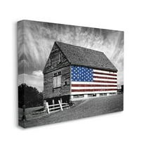 Stupell Farmhouse Barn American Flag Canvas Art, 16 x 20